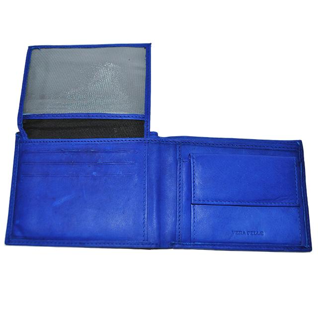 Женский кожаный кошелек синего цвета. Фото: 3